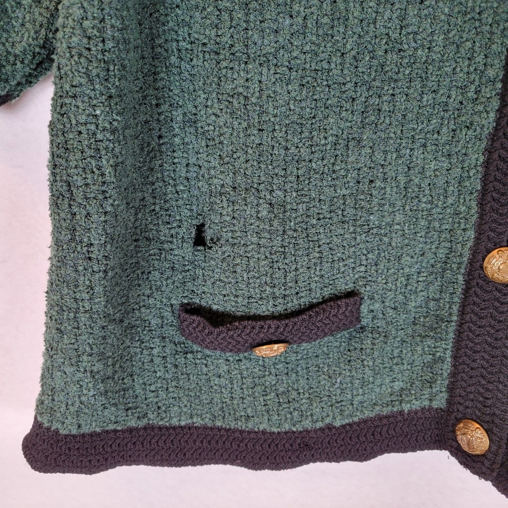 Veronica Beard Womens Marie Tweed Cardigan Top Size XL Green Lady Coat Old Money - Picture 6 of 9